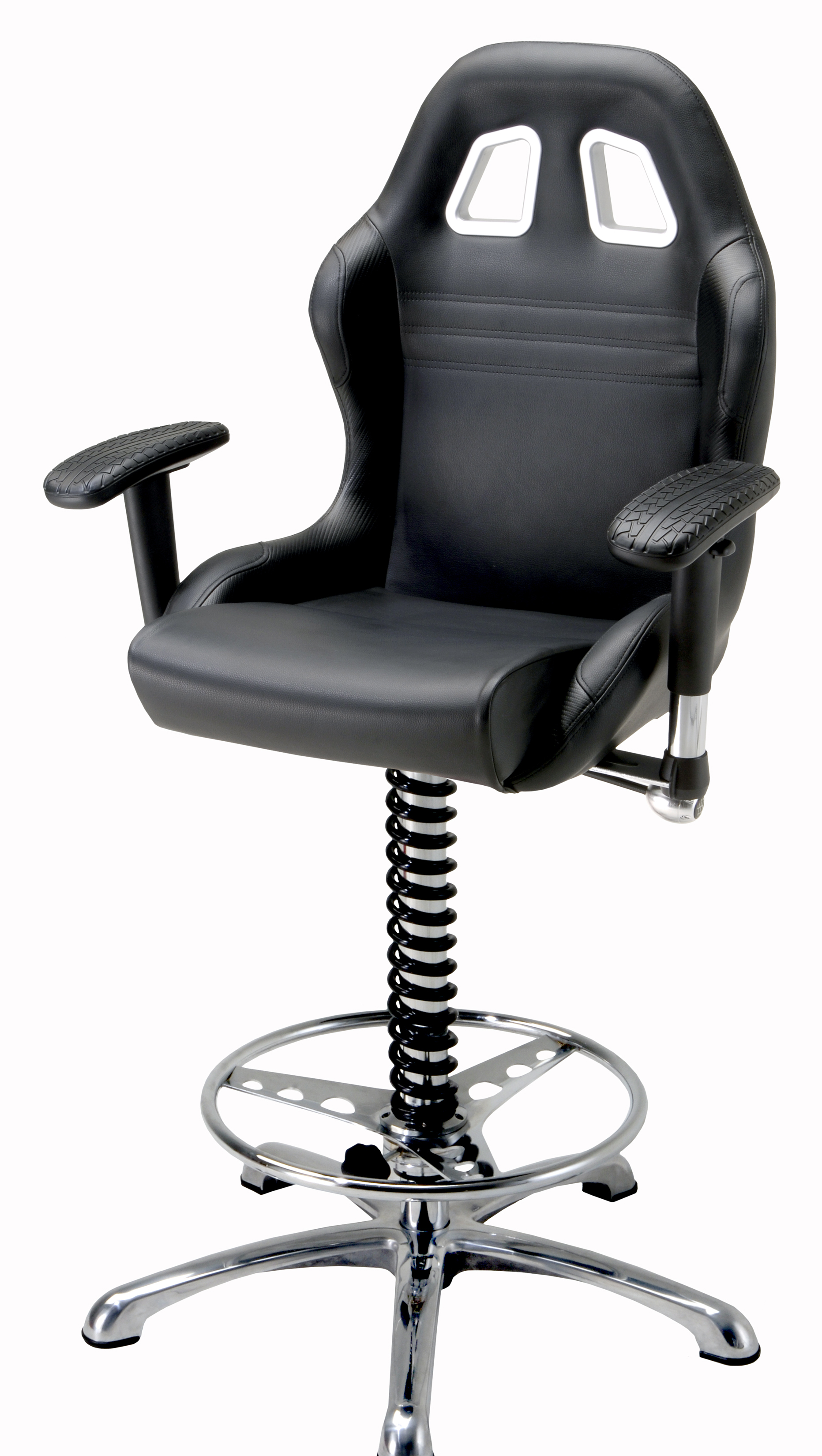 Intro-Tech Automotive, Pitstop Furniture, BC6000B Chief Chair Black, Bar Chair